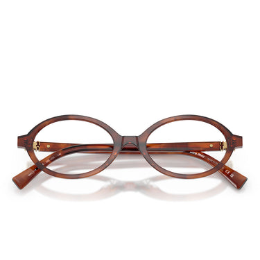 Miu Miu Occhiali da Vista MU01XV 26E1O1 Tabacco Striato Trasparente Donna 5