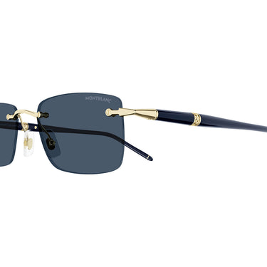 Montblanc Okulary Przeciwsłoneczne MB0344S 003 Złoty/Niebieski Męskie 2