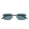 Montblanc Occhiali da Sole MB0344S 012 Argento Nero/Verde Uomo