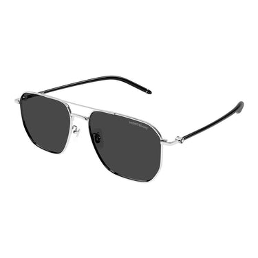 Montblanc Occhiali da Sole MB0367SA 002 ArgentoNero/Grigio Uomo 2