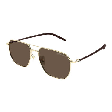 Montblanc Occhiali da Sole MB0367SA 003 OroMarrone/Marrone Uomo 2