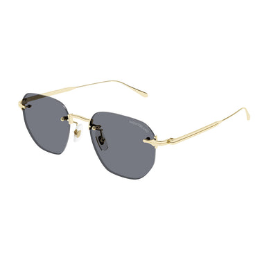Montblanc Sunglasses MB0405S 001 Gold/Light Gray Men 2