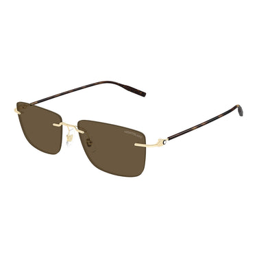 Montblanc Occhiali da Sole MB0429S 005 Oro/Marrone Uomo 1