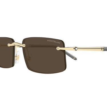Montblanc Occhiali da Sole MB0443S 005 Oro Marrone Uomo 3