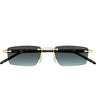 Montblanc Occhiali da Sole MB0484S 004 Oro Nero Grigio Verde Uomo 