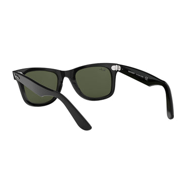 Ray-Ban Occhiali da Sole RB2140 901 Wayfarer Classic Original Nero-Verde G-15 Unisex 3