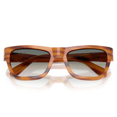 Persol Occhiali da Sole PO0091S 960/3A Marrone Striato/Verde Sfumato Unisex 6