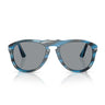 Persol Occhiali da Sole PO0649 1234R5 Striato Blu Grigio/Grigio Unisex