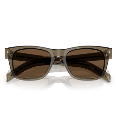 Prada Occhiali da Sole PRA17S 18T70F Terra Trasparente/Marrone Scuro Unisex