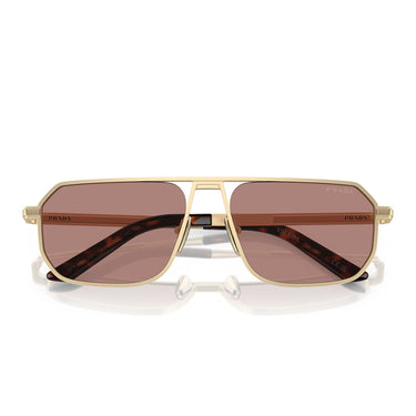 Prada Occhiali da Sole PRA53S VAF10D Oro Opaco Marrone Chiaro Uomo 5
