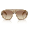 Prada Occhiali da Sole PRC05S 25P21C Beige Striato/Marrone Sfumato Giallo Donna
