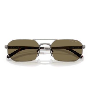 Prada Occhiali da Sole PRD53S 23J90F Gunmetal Satinato/Marrone Chiaro Uomo 4