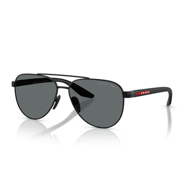 Prada Occhiali da Sole PSA52S 1AB5Z1 Linea Rossa Nero Grigio Scuro Unisex Polarizzati 2