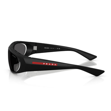 Prada Occhiali da Sole PSB03S 1BO06F Linea Rossa Nero Opaco Grigio Scuro Uomo 4