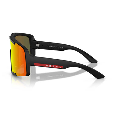 Prada Occhiali da Sole PSB07S 1BO70U Linea Rossa Nero Opaco/Marrone Scuro Specchiato Uomo 3