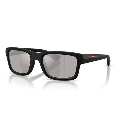 Prada Occhiali da Sole PSB10S 1BO80Z Linea Rossa Nero Opaco Grigio Specchiato Uomo 2