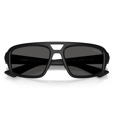 Prada Occhiali da Sole PSB11SU 1BO08Z Linea Rossa Nero Opaco Grigio Scuro Uomo 5
