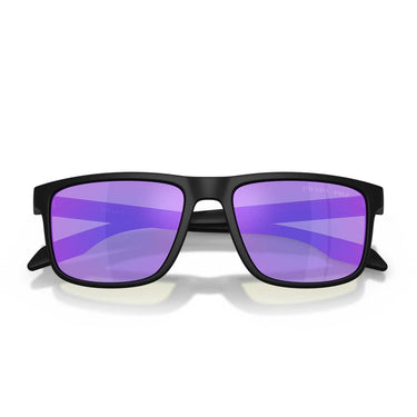 Prada Occhiali da Sole PSC01S 12P31G Linea Rossa Nero Opaco/Viola Specchiato Uomo Polarizzati 5