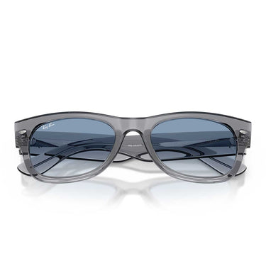 Ray-Ban Occhiali da Sole RB0832S 68463F Mega Wayfarer II Grigio/Trasparente Sfumato Blu Unisex 5