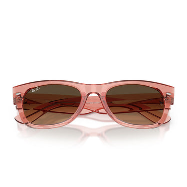 Ray-Ban Occhiali da Sole RB0832S 684843 Mega Wayfarer II Rosa Trasparente Marrone Chiaro Sfumato Nero Unisex 4