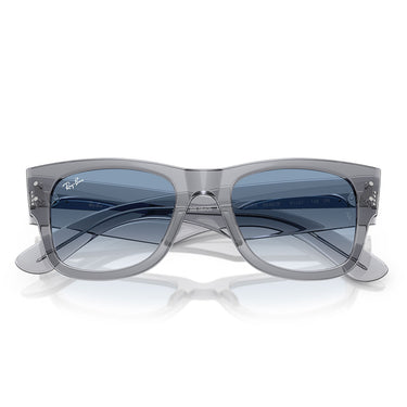 Ray-Ban Occhiali da Sole RB0840S 68463F Mega Wayfarer Grigio Trasparente Trasparente Sfumato Blu Unisex 5
