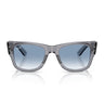 Ray-Ban Occhiali da Sole RB0840S 68463F Mega Wayfarer Grigio Trasparente Trasparente Sfumato Blu Unisex 