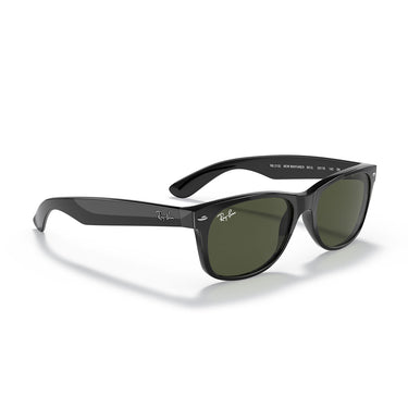 Ray-Ban Occhiali da Sole RB2132 901L New Wayfarer Nero Lucido Verde G-15 Unisex 5