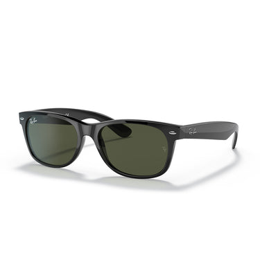Ray-Ban Occhiali da Sole RB2132 901L New Wayfarer Nero Lucido Verde G-15 Unisex 