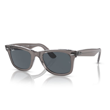 Ray-Ban Occhiali da Sole RB2140 1355R5 Wayfarer Grigio Trasparente/Blu Unisex