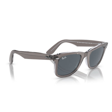 Ray-Ban Occhiali da Sole RB2140 1355R5 Wayfarer Grigio Trasparente/Blu Unisex
