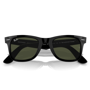 Ray-Ban Occhiali da Sole RB2140 135831 Wayfarer Nero-Verde G-15 Unisex 5