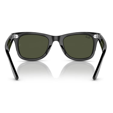 Ray-Ban Occhiali da Sole RB2140 135831 Wayfarer Nero-Verde G-15 Unisex 3