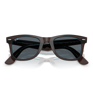 Ray-Ban Sunglasses RB2140 1446R5 Wayfarer Brown On Transparent Blue/Blue Unisex 5