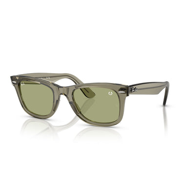 Ray-Ban Occhiali da Sole RB2140 68694E Wayfarer Star Wars Verde Trasparente Verde Bottiglia Unisex  2