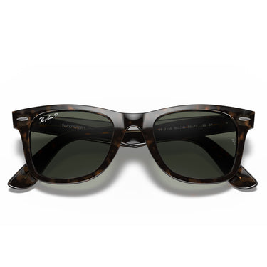 Ray-Ban Occhiali da Sole RB2140 902/58 Wayfarer Havana/Verde Unisex Polarizzati 6