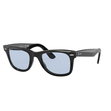 Ray-Ban Occhiali da Sole RB2140F 901/64 Wayfarer Nero/Blu Grigio Unisex 2