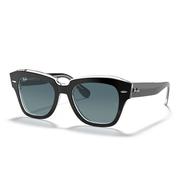 Ray-Ban Occhiali da Sole RB2186 12943M State Street Nero/Blu Sfumato Unisex