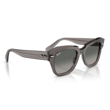 Ray-Ban Sunglasses RB2186 136971 State Street Striato Transparent Gray/Smoked Gray Unisex 4
