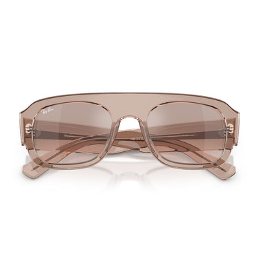 Ray-Ban Lunettes de Soleil RB2218 67278Z Marron Clair Transparent Marron Miroir Argent Unisexe 6