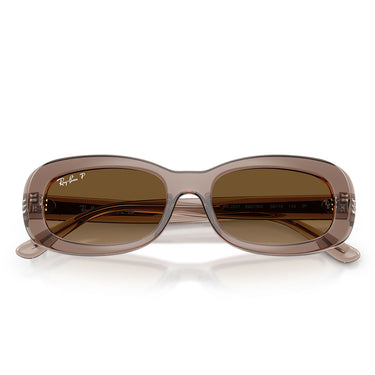 Ray-Ban Gafas de Sol RB2221 6827M2 Beige Transparente/Marrón Degradado Mujer Polarizadas 5