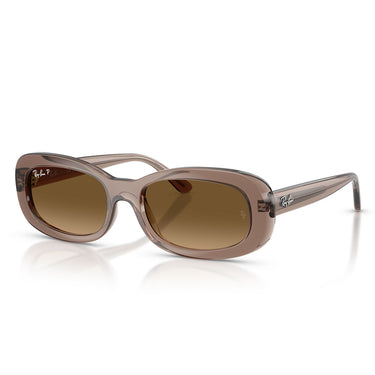 Ray-Ban Gafas de Sol RB2221 6827M2 Beige Transparente/Marrón Degradado Mujer Polarizadas 1