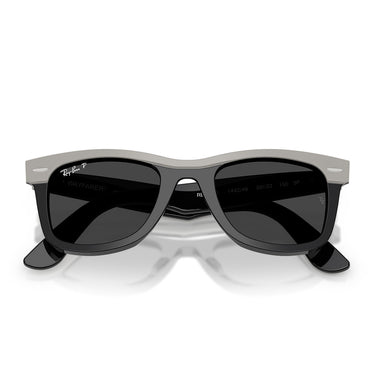 Ray-Ban Okulary Przeciwsłoneczne RB2240 144248 Wayfarer Szary Na Czarnym Czarny Unisex Polaryzowane 5