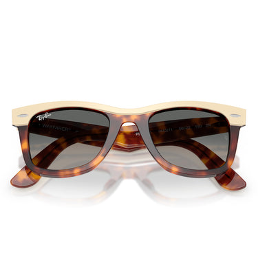 Ray-Ban Occhiali da Sole RB2240 144371 Wayfarer Beige Su Marrone/Grigio Sfumato Unisex 6
