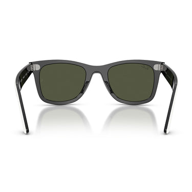 Ray-Ban Okulary Przeciwsłoneczne RB2240 144431 Wayfarer Biały Na Czarnym Zielony Unisex 5