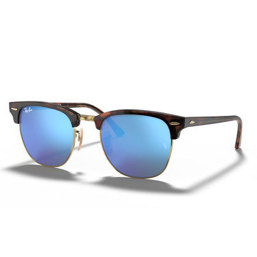 Ray-Ban Occhiali da Sole RB3016 114517 Clubmaster Havana/Blu Specchiato Unisex 1