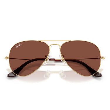 Ray-Ban Occhiali da Sole RB3025 001/C5 Aviator Oro Arista/Rosso Unisex 5