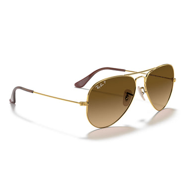 Ray-Ban Occhiali da Sole RB3025 001/M2 Aviator Gradient Oro/Marrone Sfumato Unisex Polarizzati 5