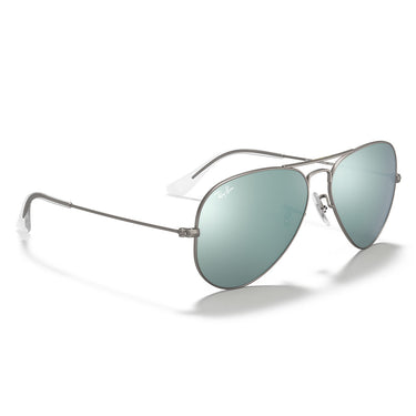 Ray-Ban Occhiali da Sole RB3025 029/30 Aviator Gunmetal Opaco/Verde Chiaro Grigio Specchio Unisex 4