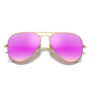 Ray-Ban Occhiali da Sole RB3025 112/1Q Aviator Gradient Oro/Flash Ciclamino Unisex Polarizzati 6