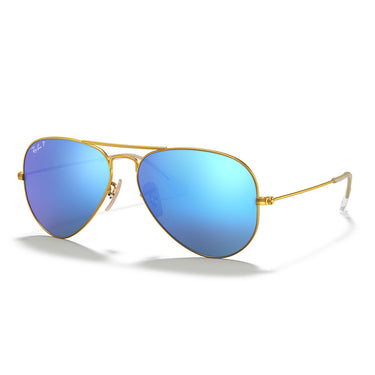 Ray-Ban Occhiali da Sole RB3025 112/4L Aviator Oro/Blu Unisex Polarizzati 2